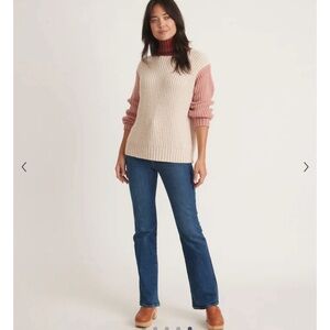Marine Layer Juniper Oversized Turtleneck in Colorblock size S